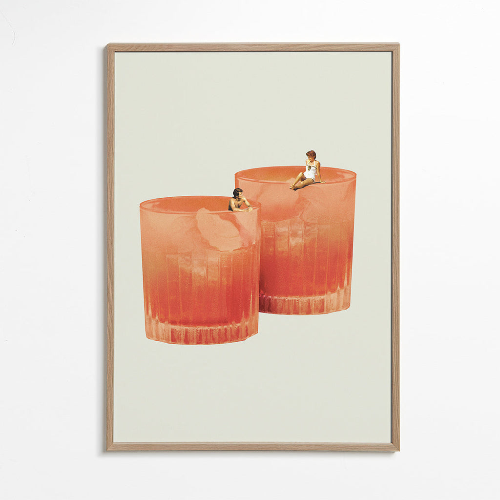 Obraz do kuchyně: koktejlové sklenice s malými plavci