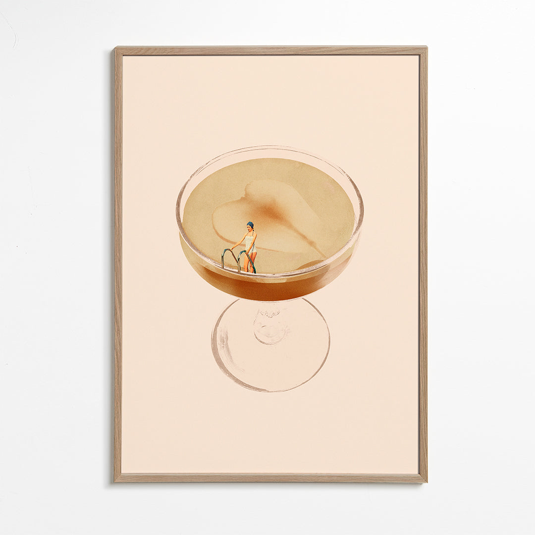 Obraz do kuchyně s minimalistickou ilustrací koktejlu