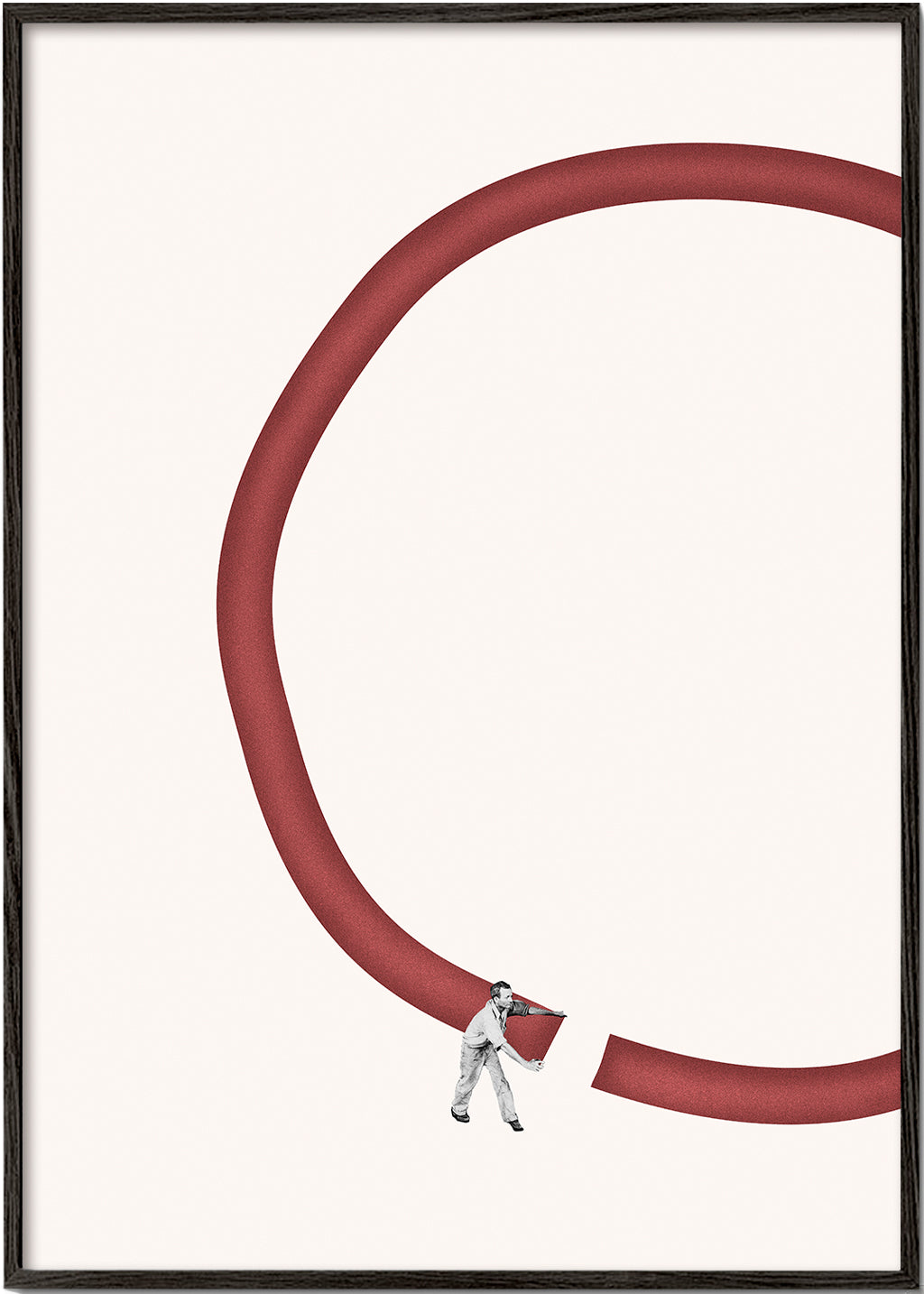 Minimalistická ilustrace červeného kruhu