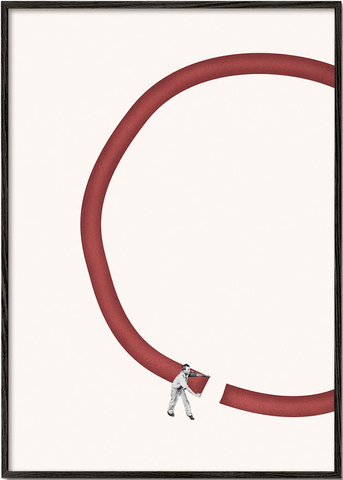 Minimalistická ilustrace červeného kruhu