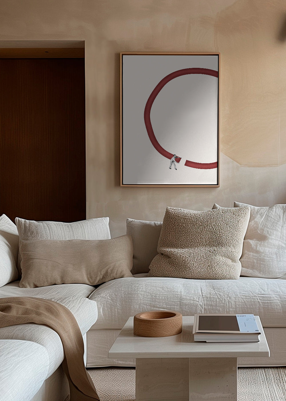 Minimalistická ilustrace červeného kruhu