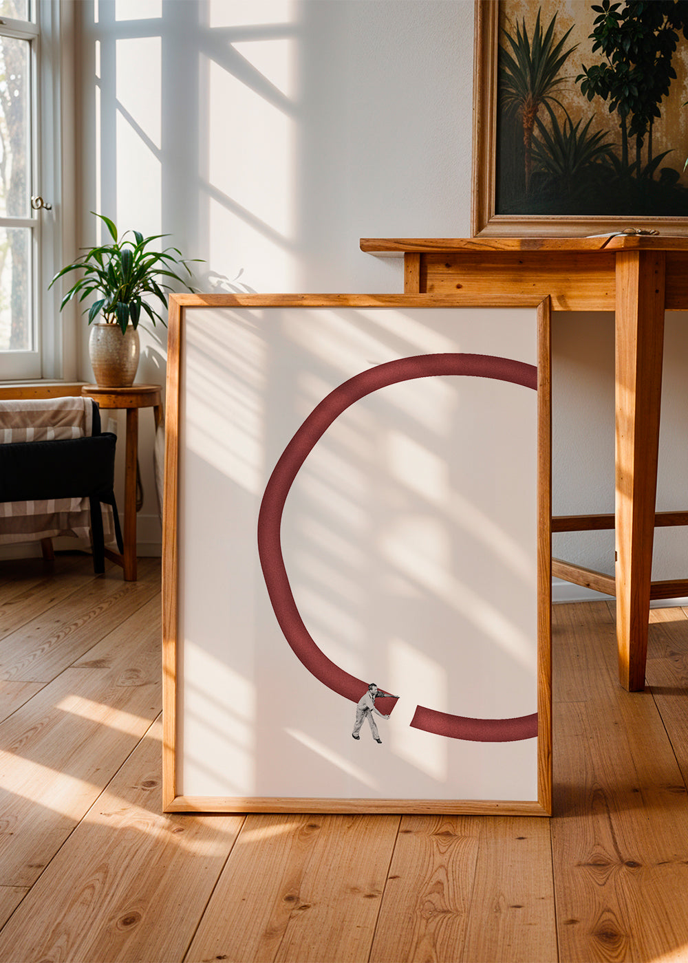 Minimalistická ilustrace červeného kruhu