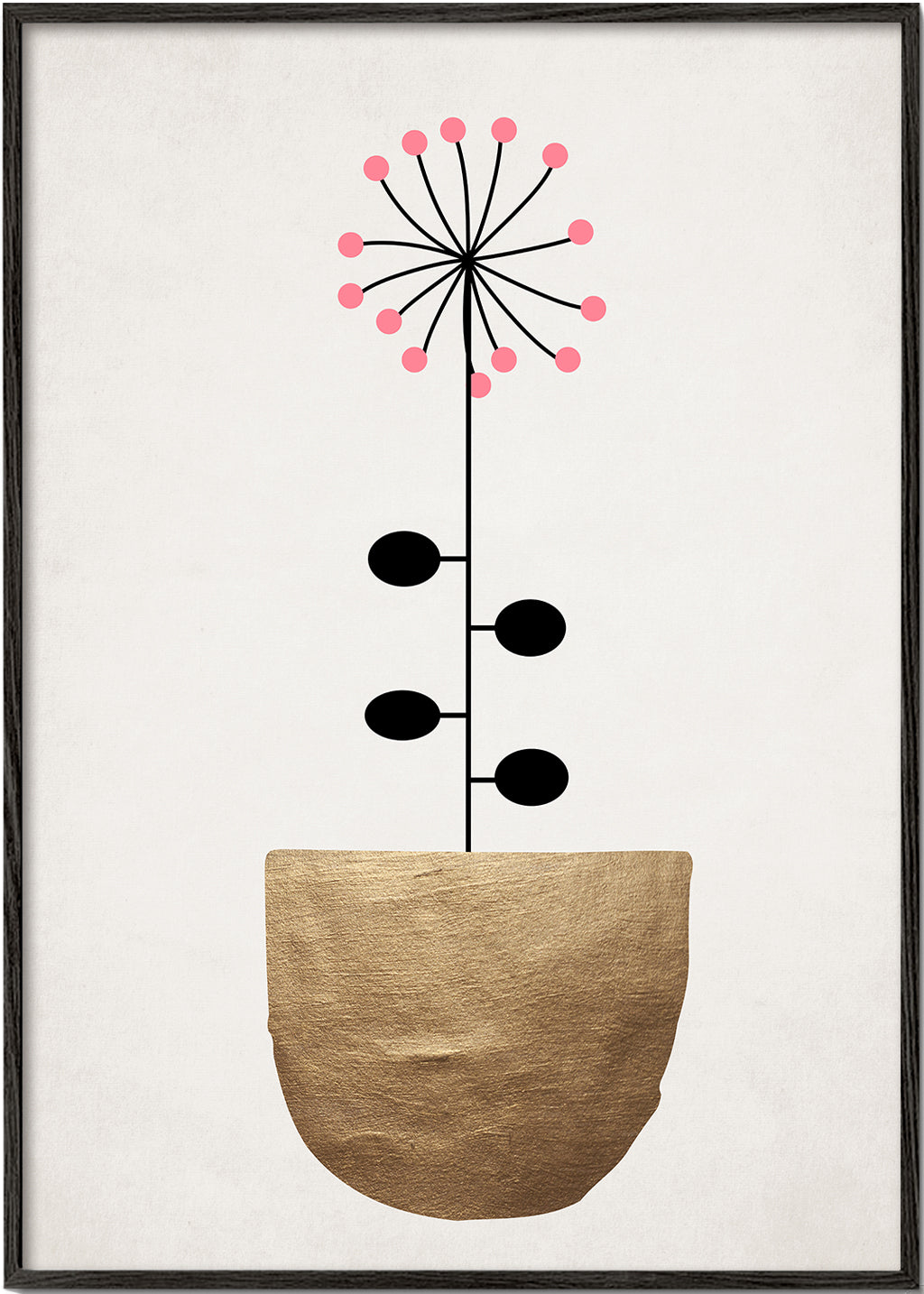 Zlatý botanický plakát minimal