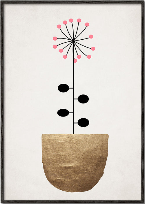 Zlatý botanický plakát minimal