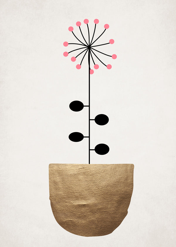Zlatý botanický plakát minimal