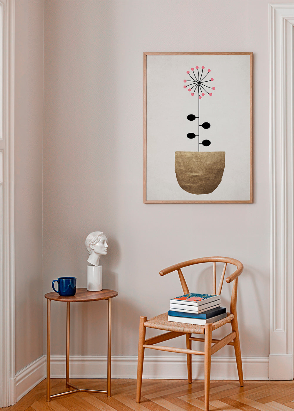 Zlatý botanický plakát minimal