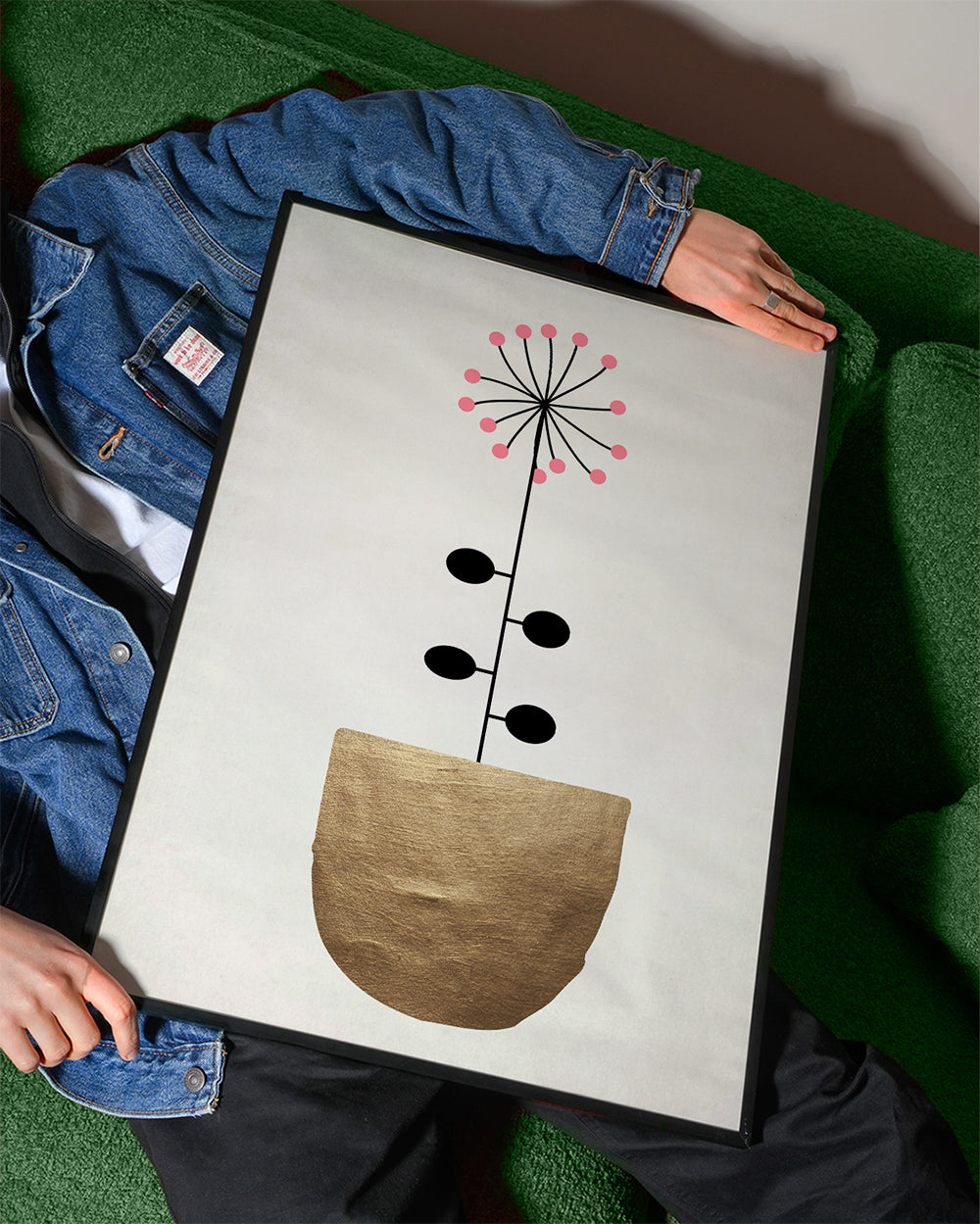 Zlatý botanický plakát minimal