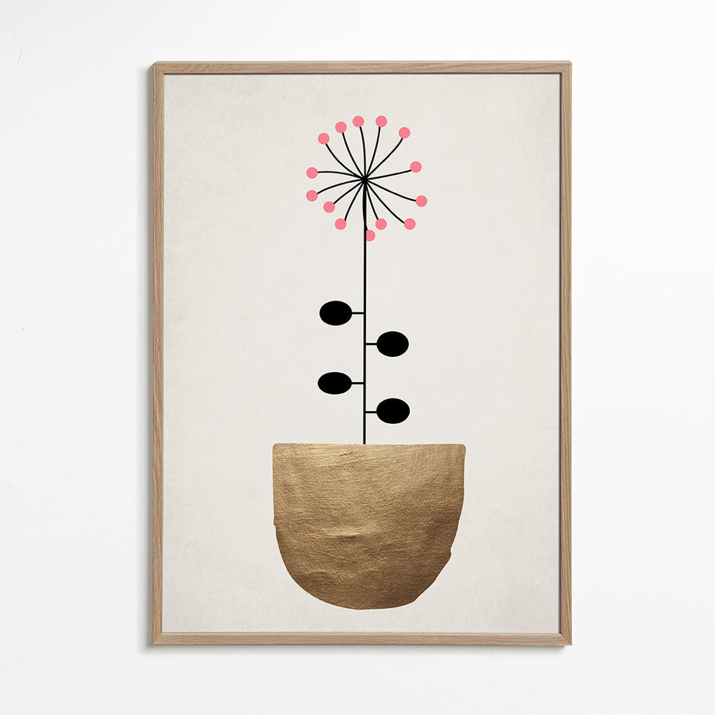 Zlatý botanický plakát minimal
