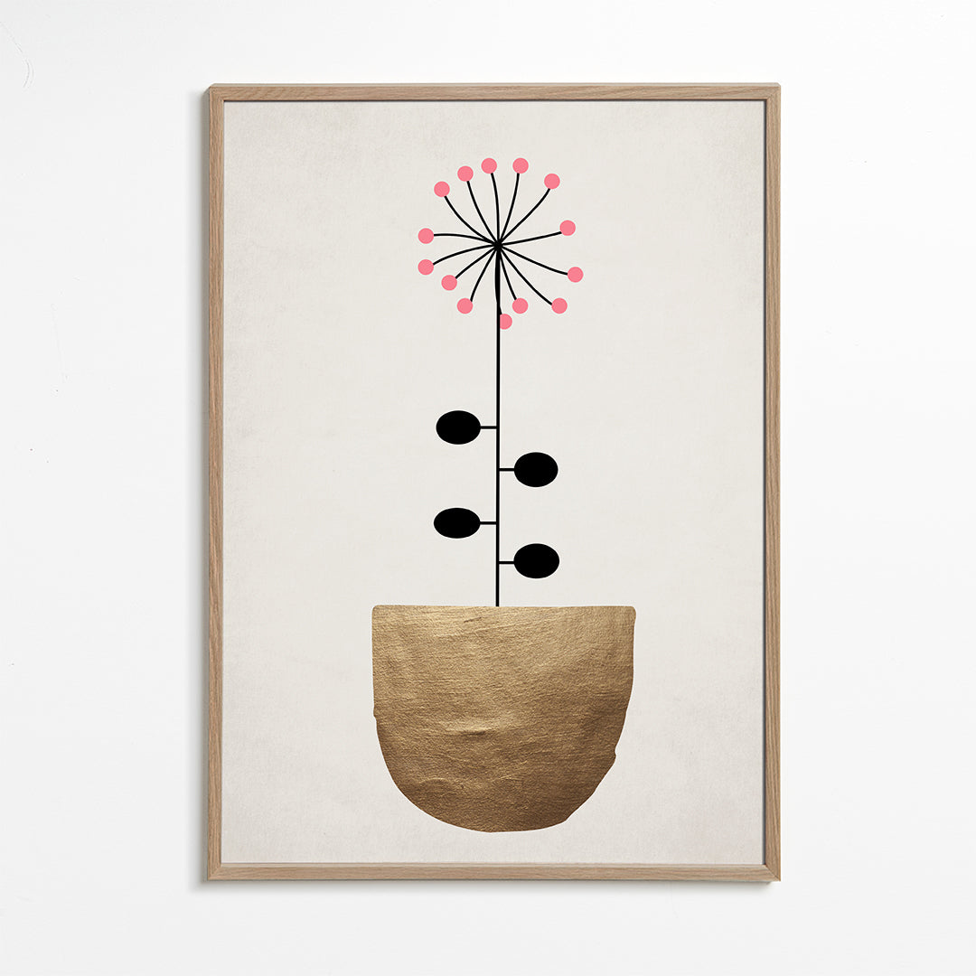 Zlatý botanický plakát minimal