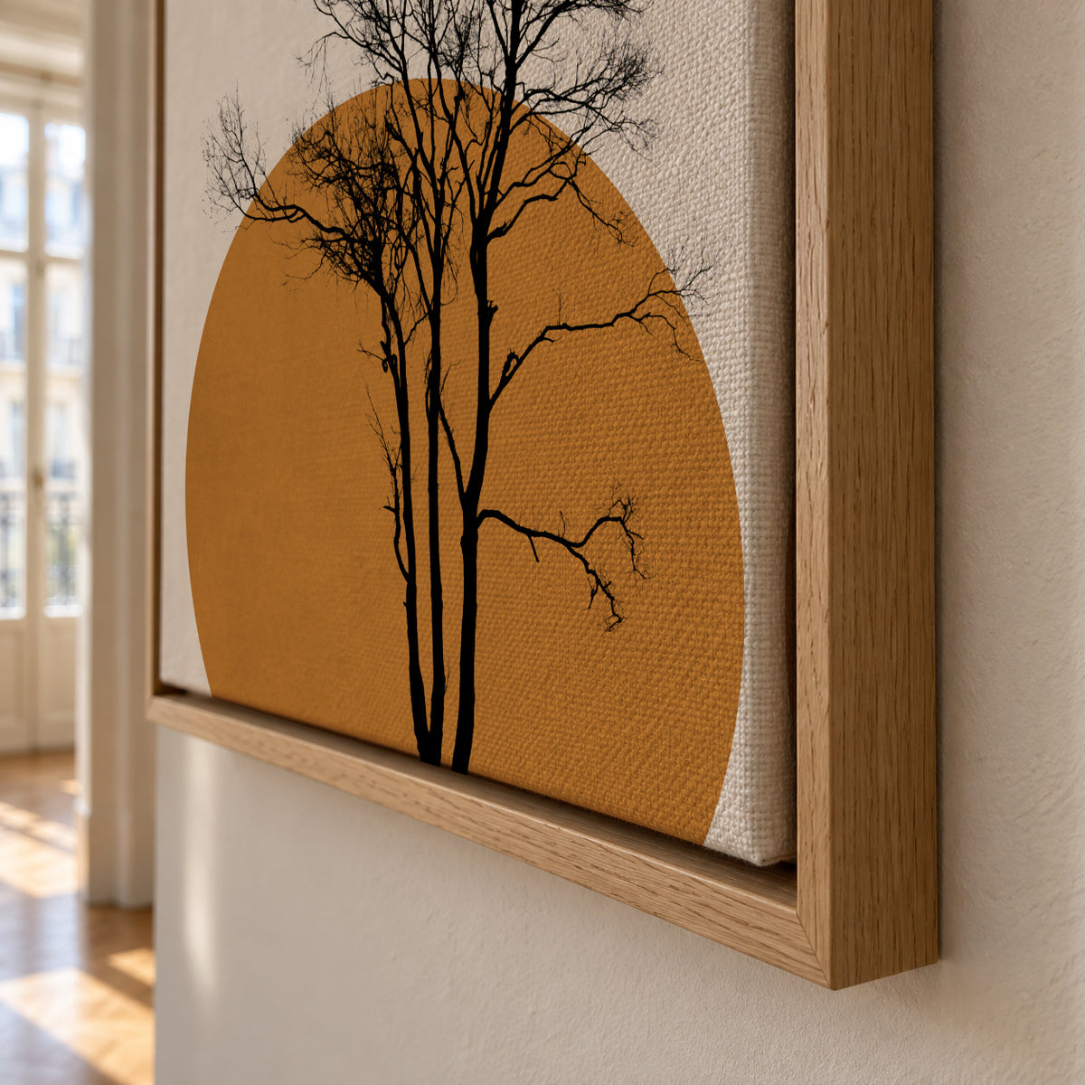 Winter morning - Framed canvas detail