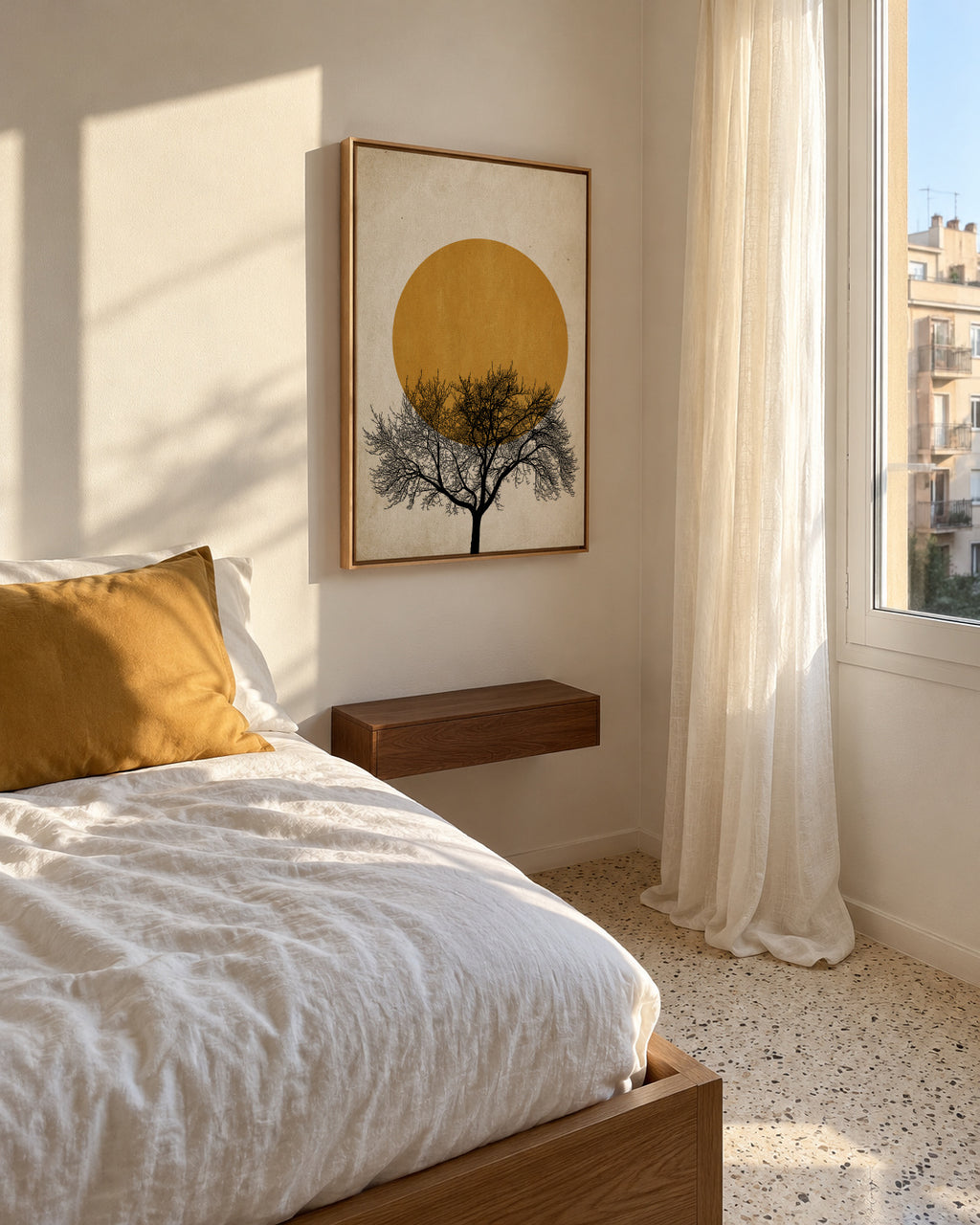 Winter sunrise - Framed canvas in an interior