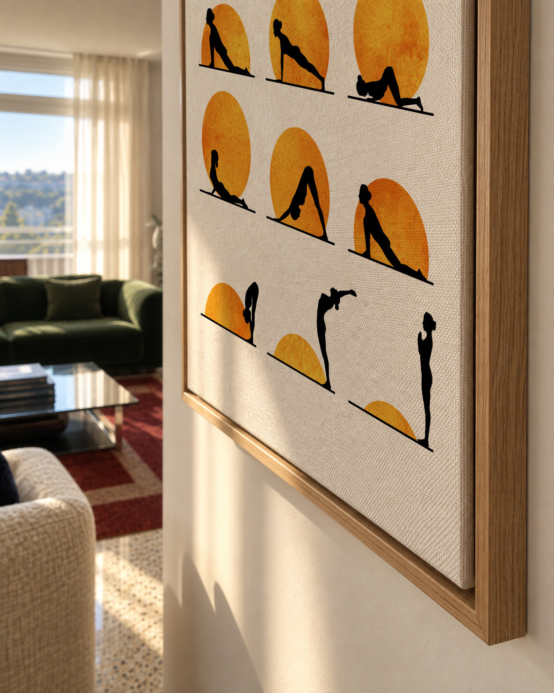 Yoga - Framed canvas detail