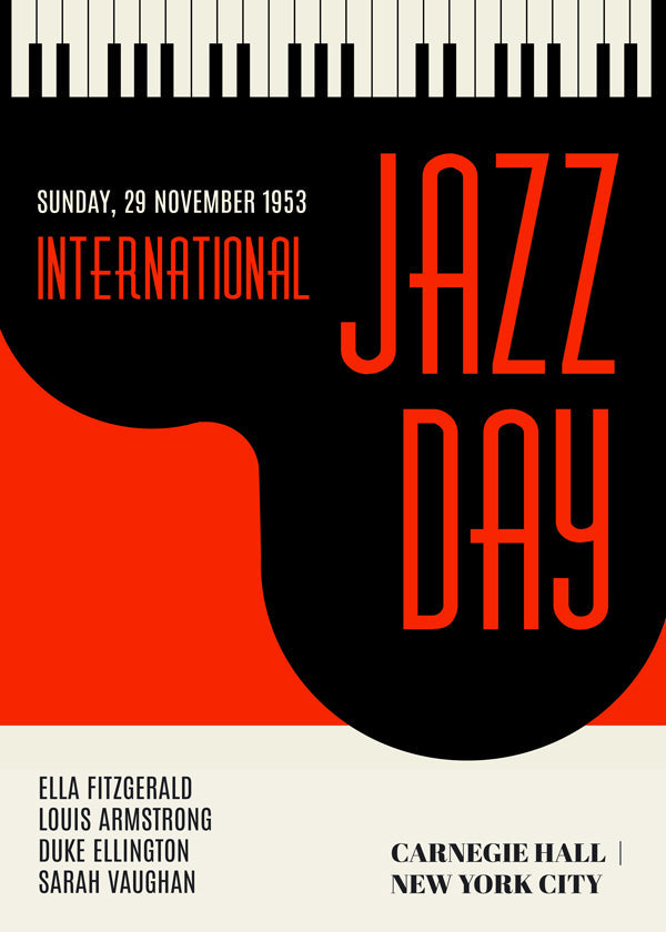 Vintage plakát Jazz Day typografický