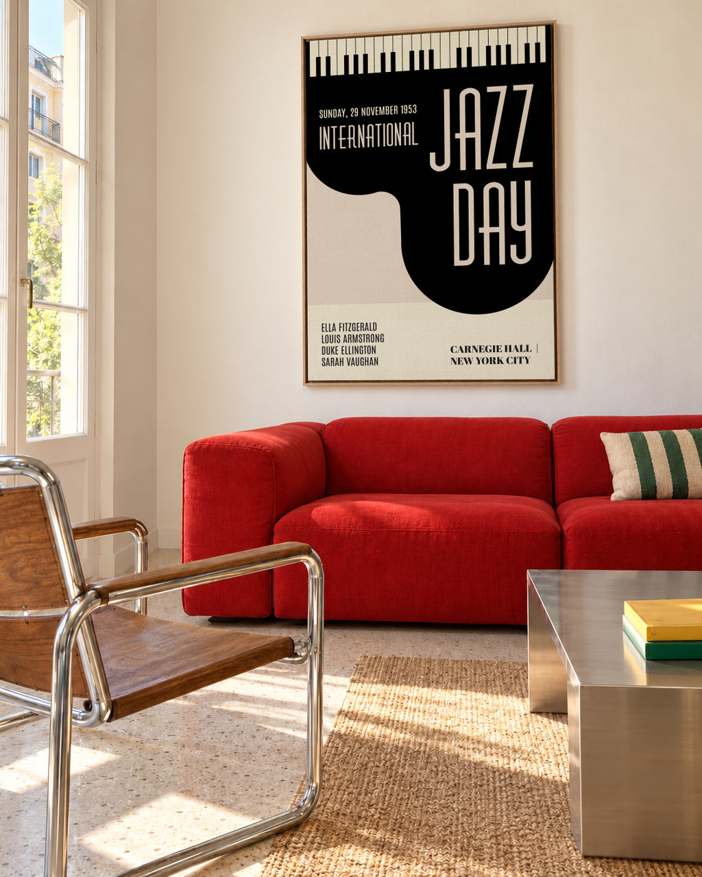 Jazz days - Framed canvas in an interior