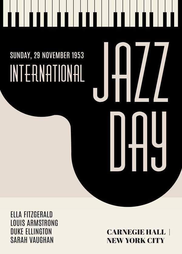Vintage Jazz plakát s klávesami
