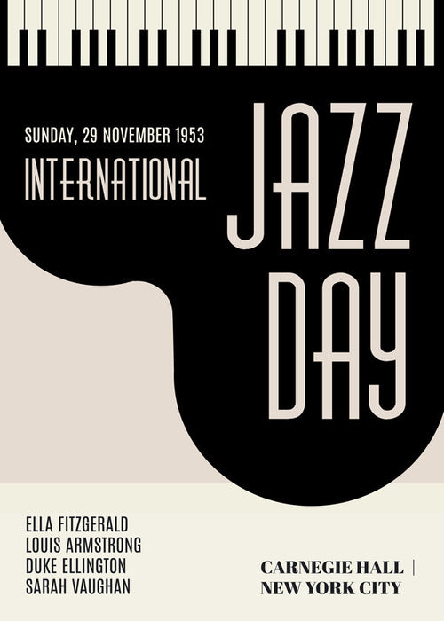 Vintage Jazz plakát s klávesami