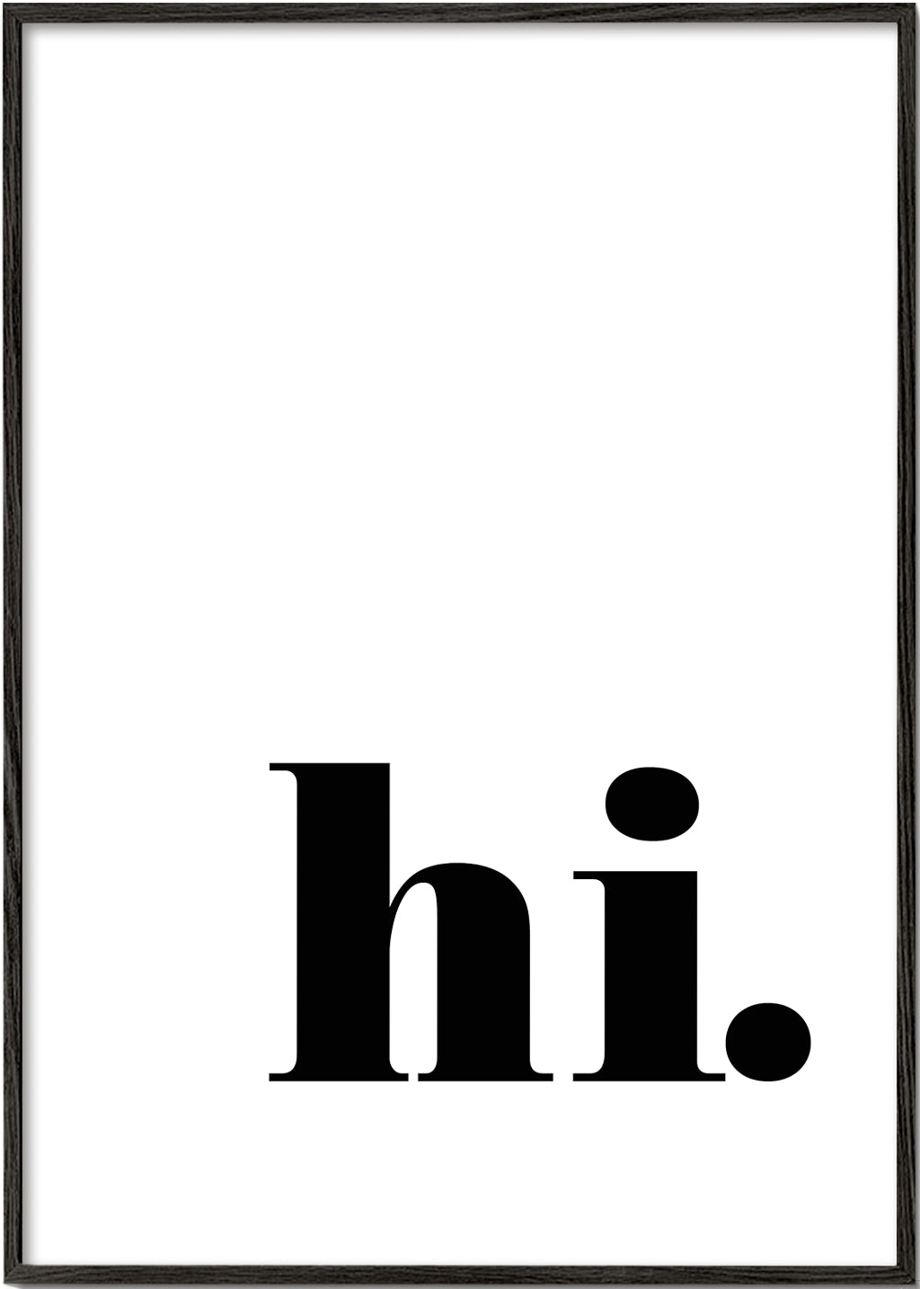 Minimalistický motiv s 'hi.' v dolním rohu