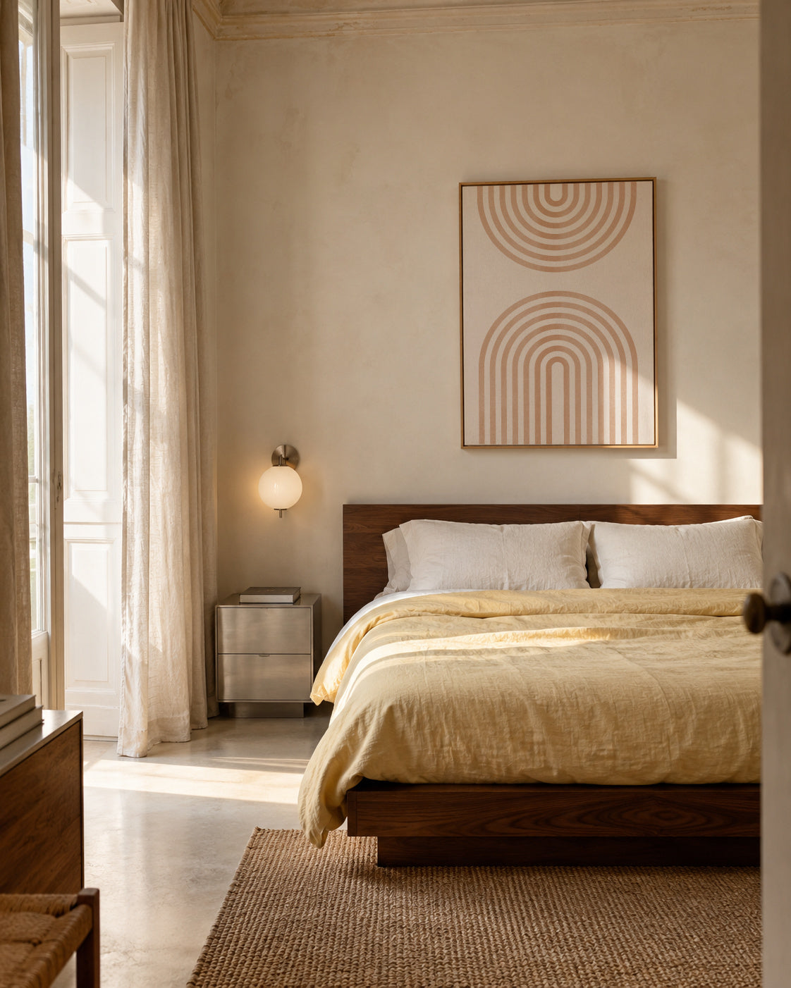 Two Peach Arches - Framed canvas in an interior