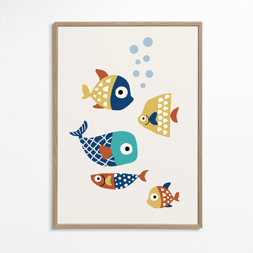 Dětský plakát s hravými rybičkami