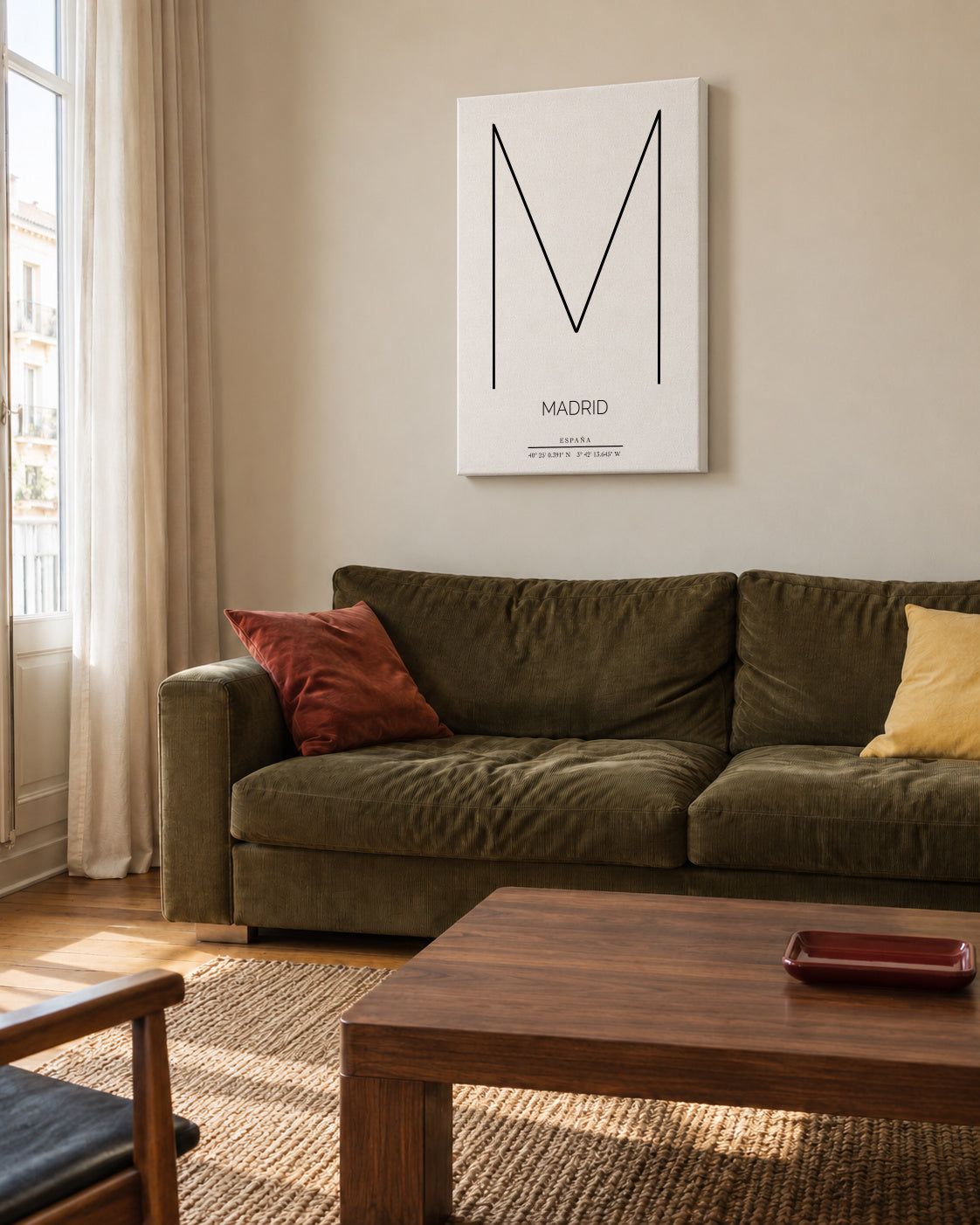 MADRID - Unframed canvas in an interior