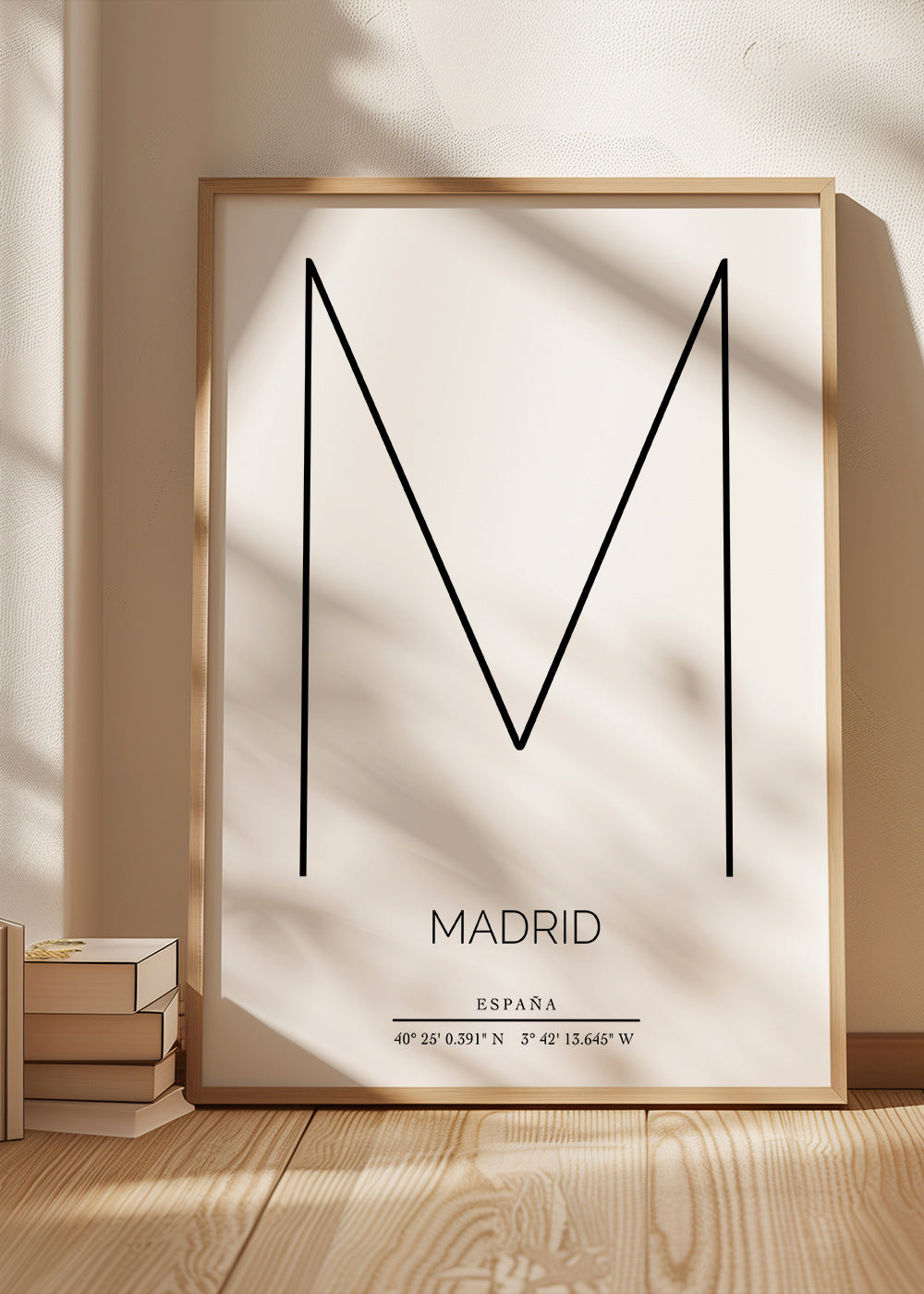 Plakát města Madrid s minimalistickým písmenem M