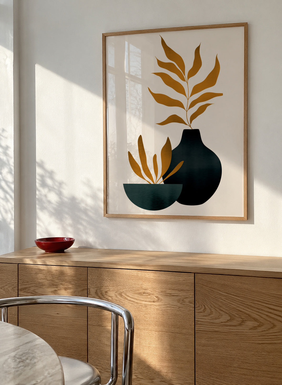 Autumn Flowers _ X - Framed poster in an interior