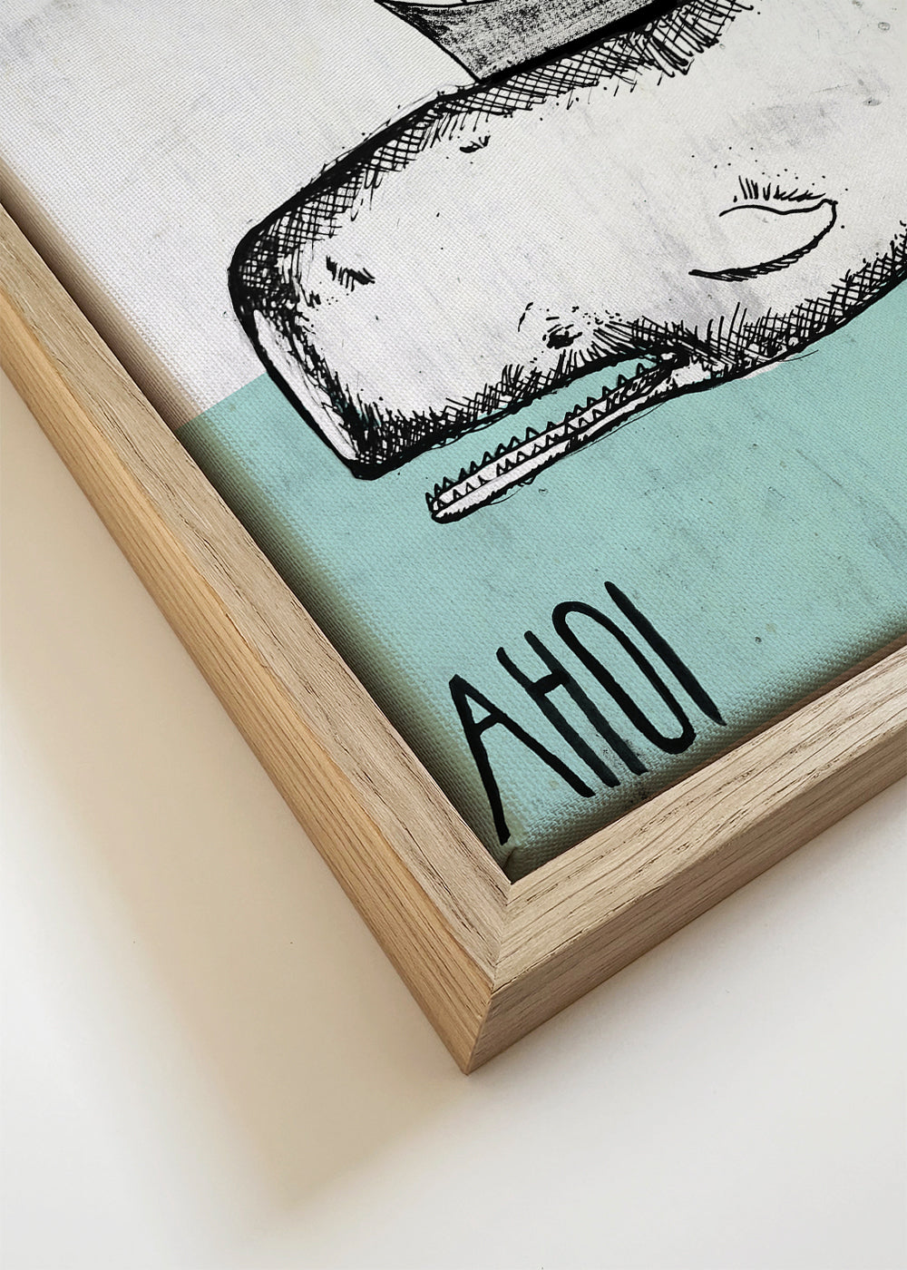 Obraz velryba ilustrace s loděmi
