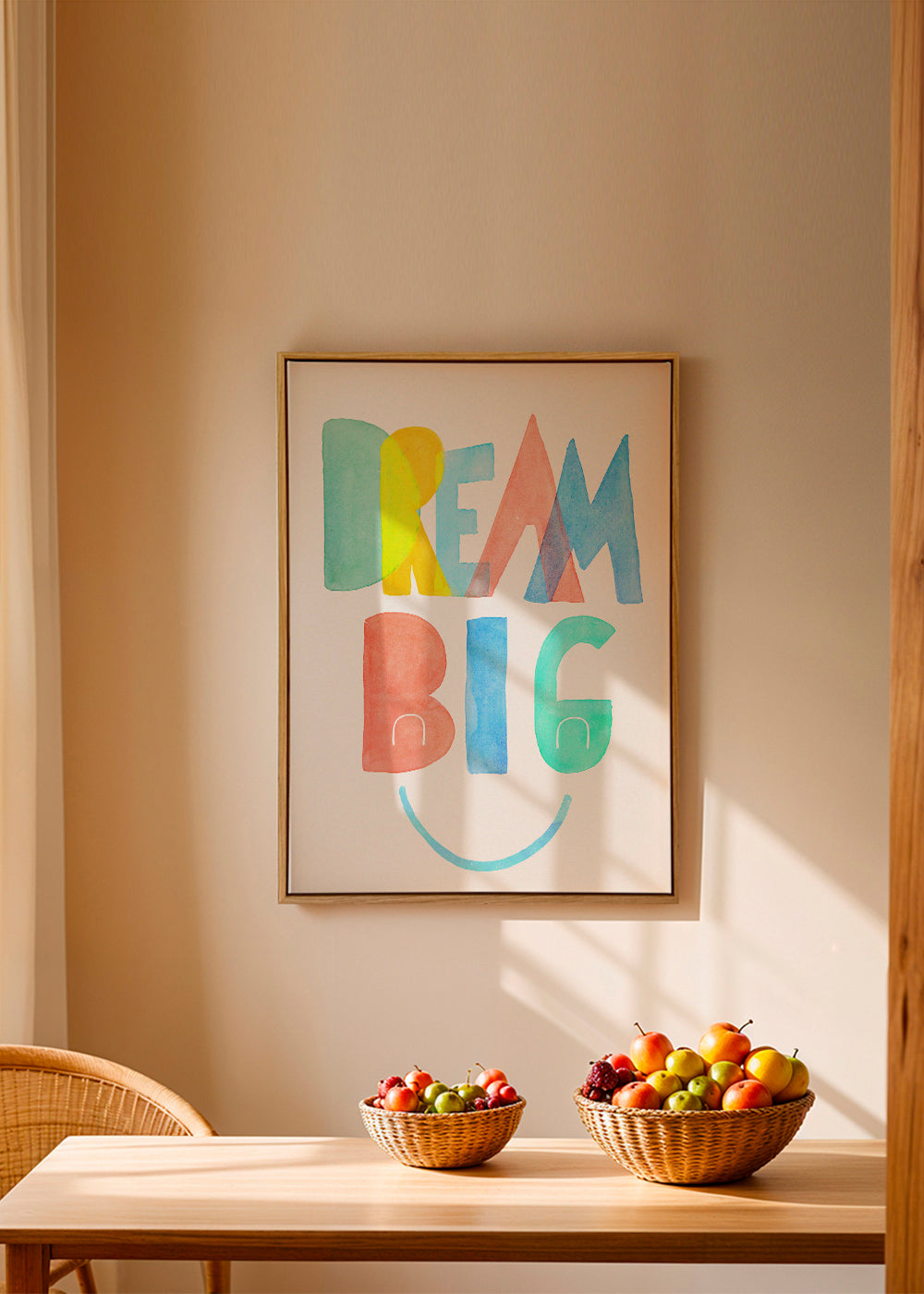 Typografická akvarelová ilustrace 'Dream Big'