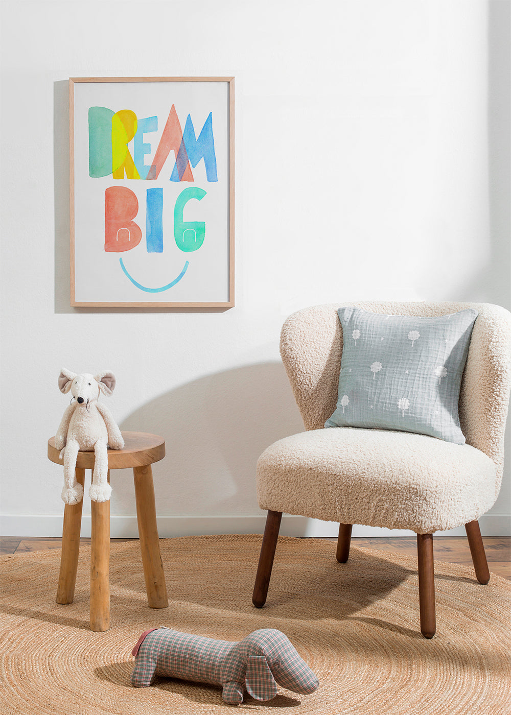 Typografická akvarelová ilustrace 'Dream Big'