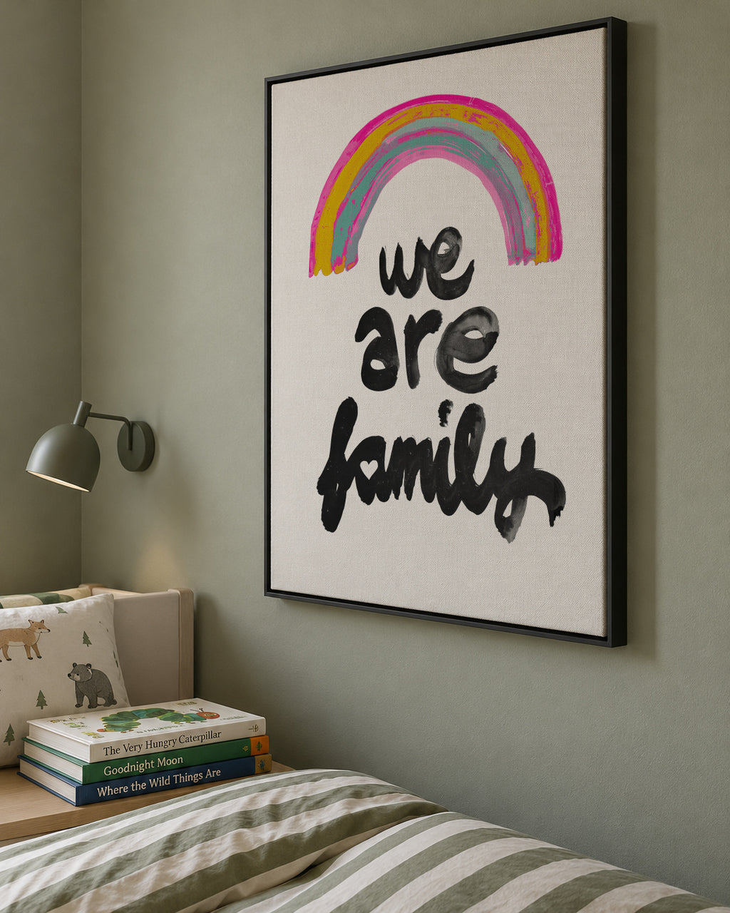 We are family - Framed canvas in an interior