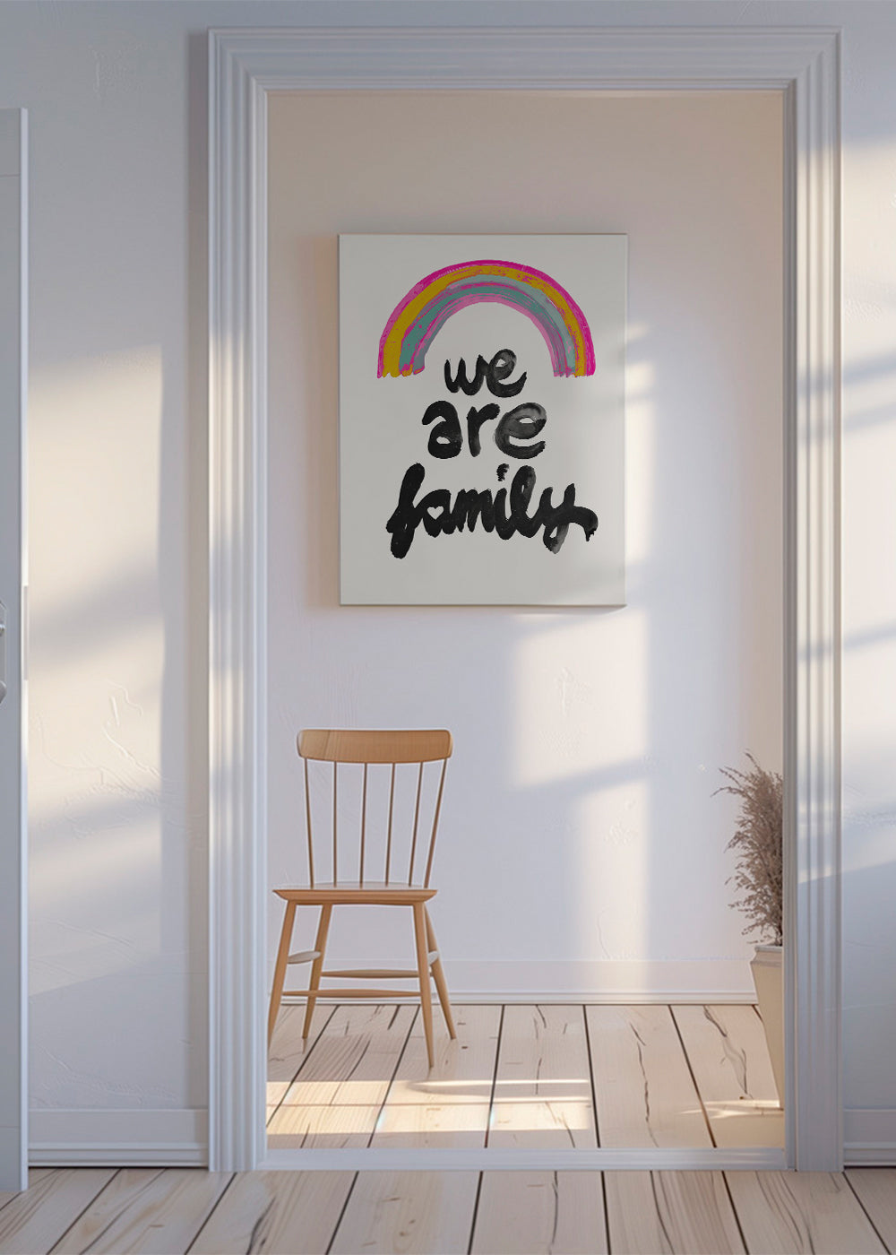 Ilustrace 'We are family' malovaná duha