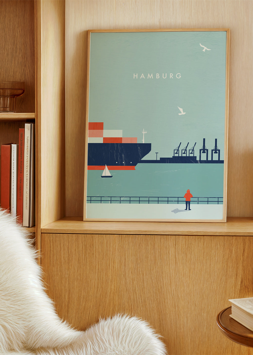 Obraz města Hamburg přístav ilustrovaný