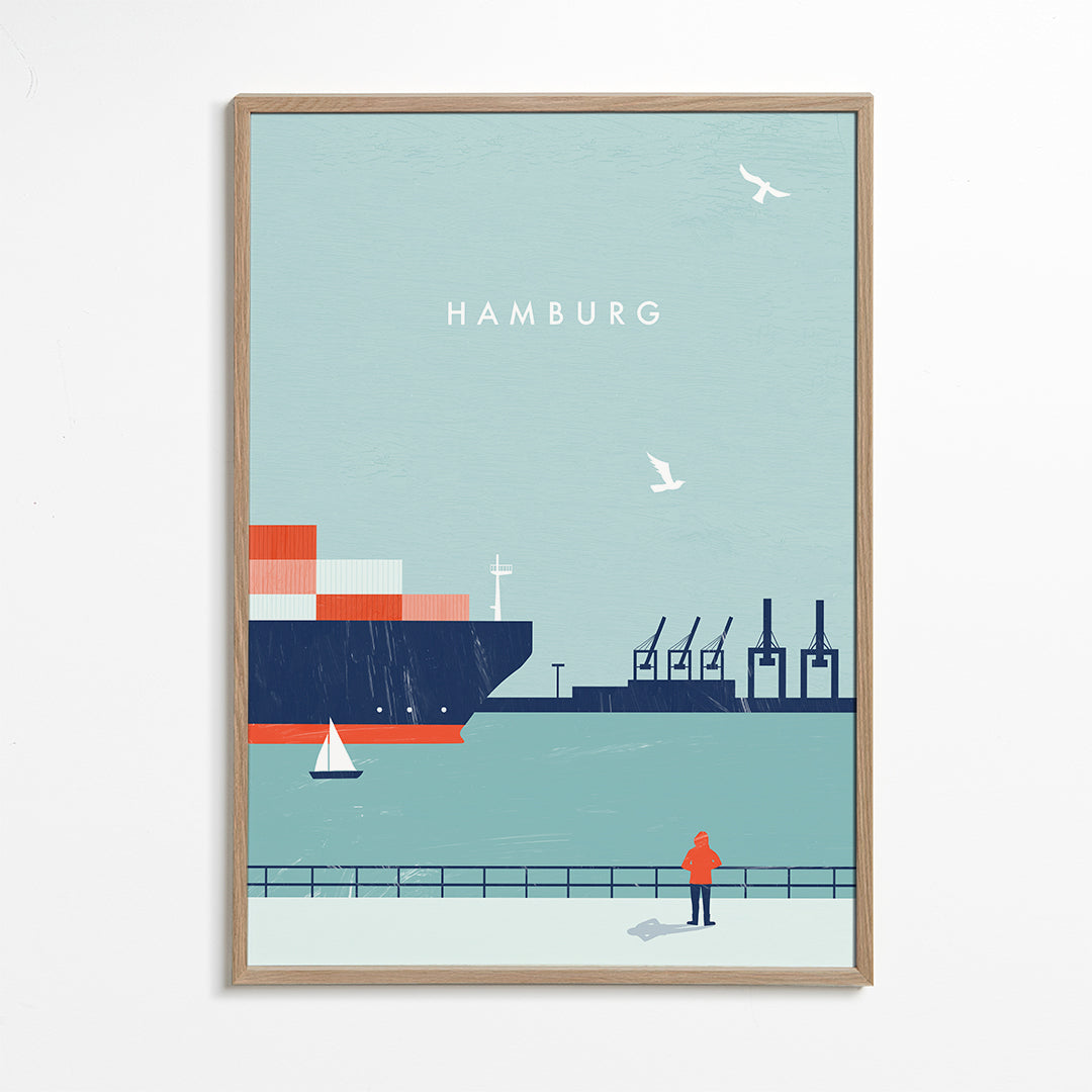 Obraz města Hamburg přístav ilustrovaný