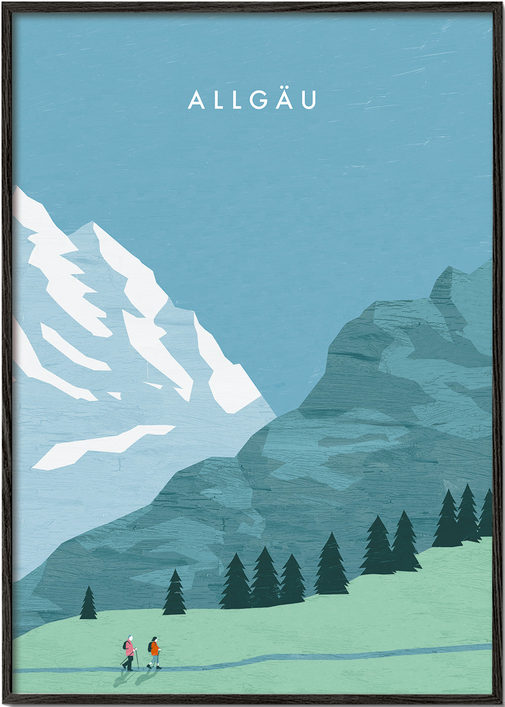 Obraz krajiny Allgäu ilustrace