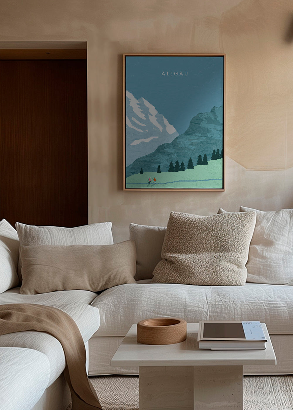 Obraz krajiny Allgäu ilustrace