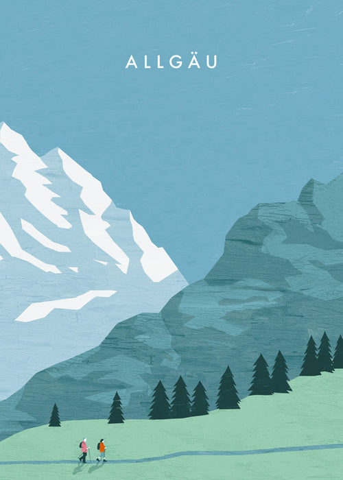 Obraz krajiny Allgäu ilustrace