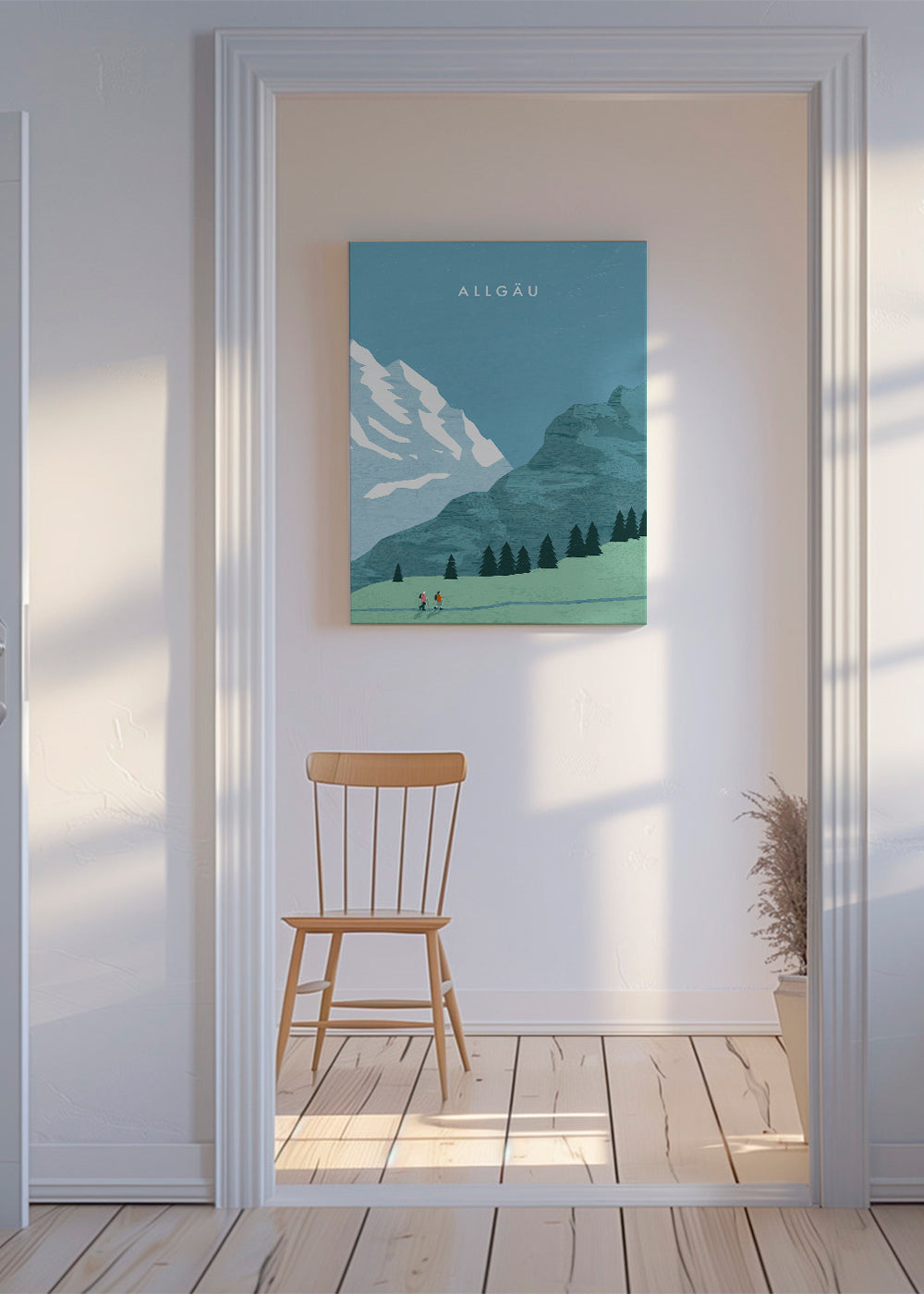 Obraz krajiny Allgäu ilustrace