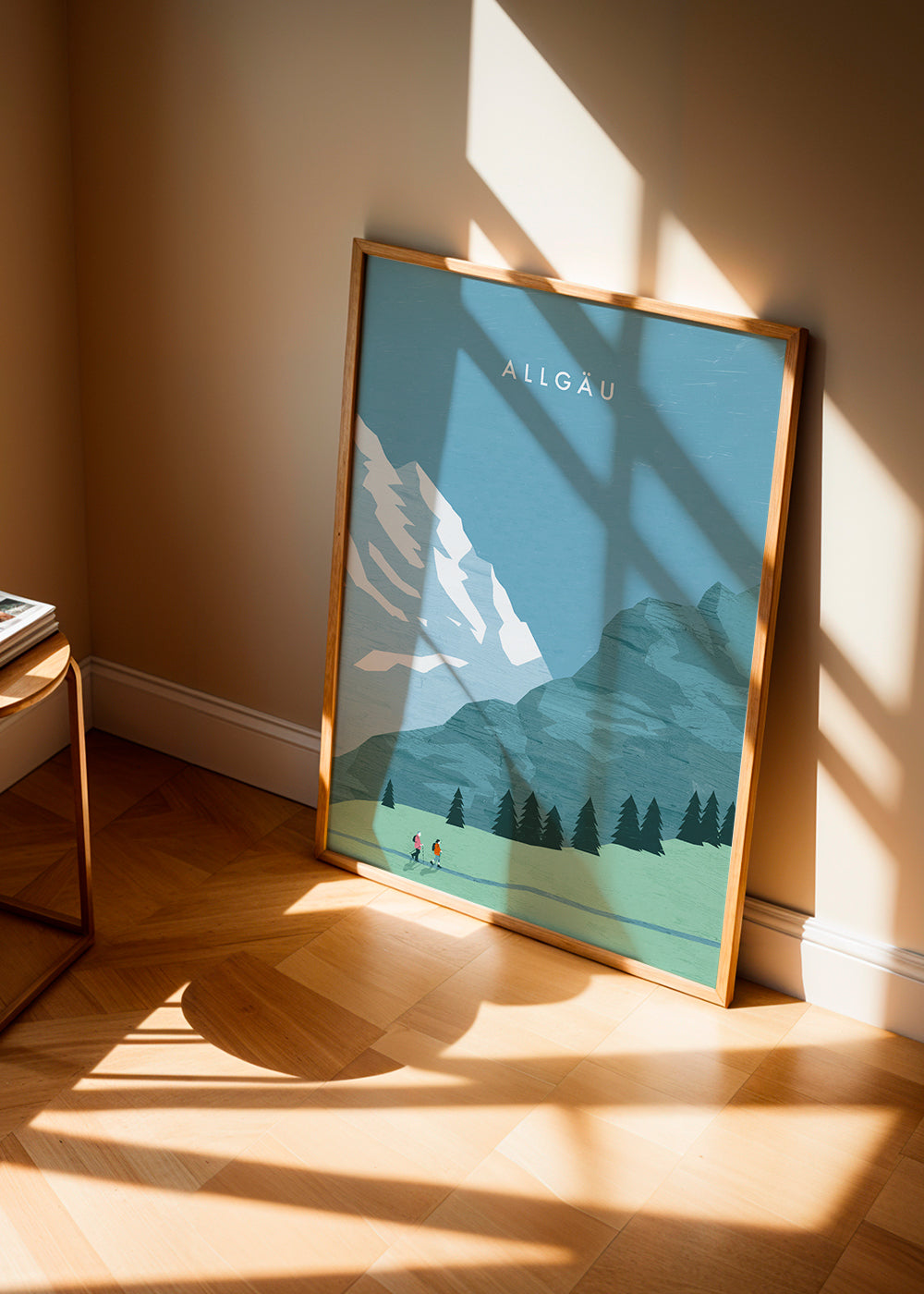 Obraz krajiny Allgäu ilustrace