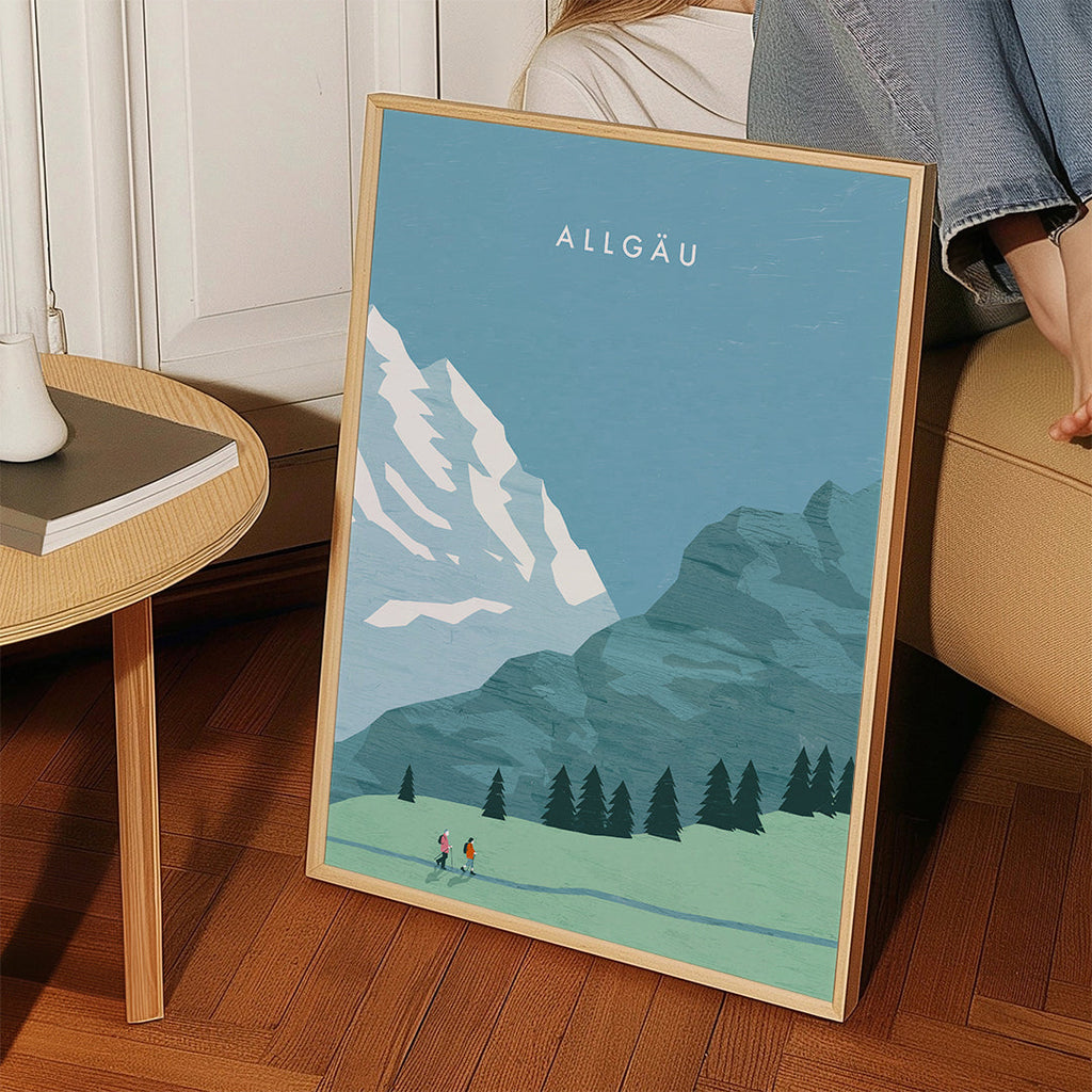 Obraz krajiny Allgäu ilustrace
