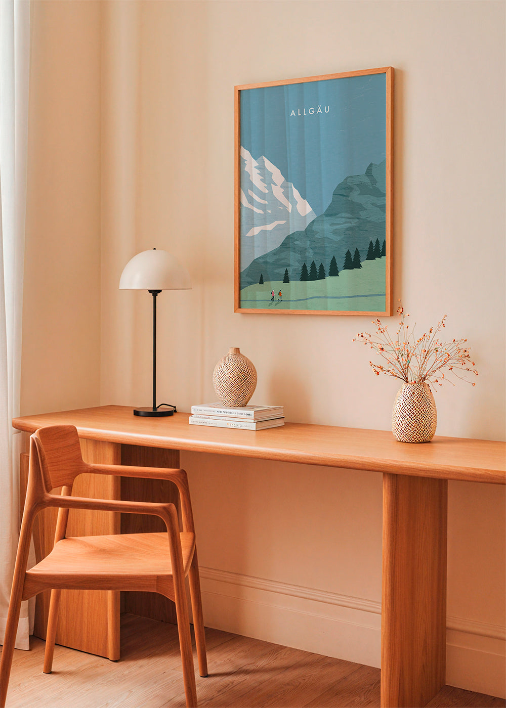 Obraz krajiny Allgäu ilustrace