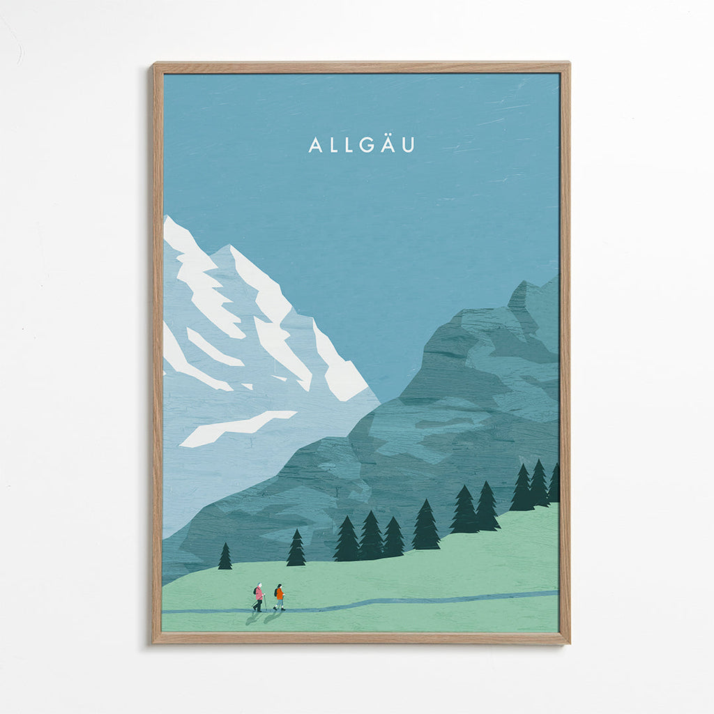 Obraz krajiny Allgäu ilustrace