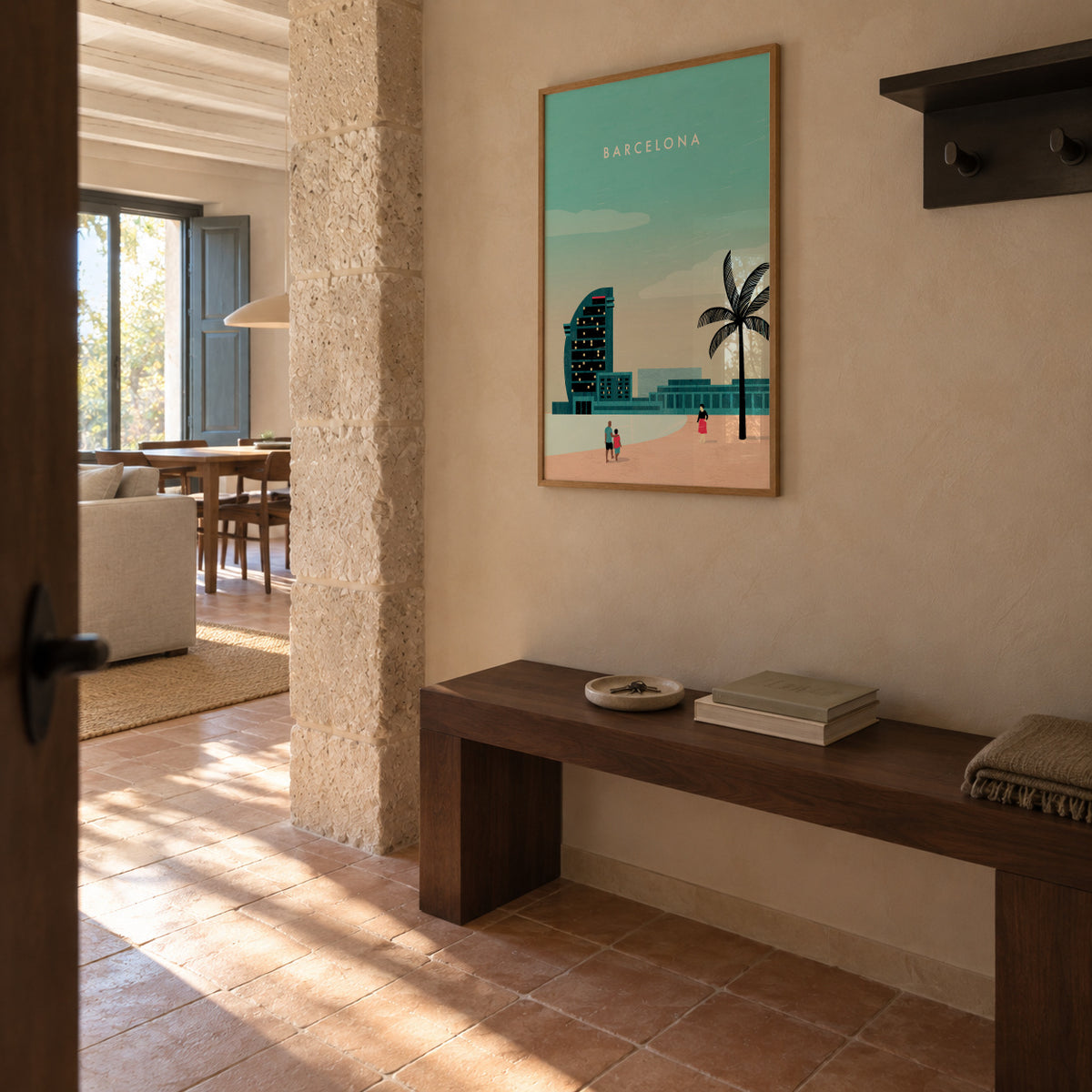 Barcelona - Framed poster in an interior