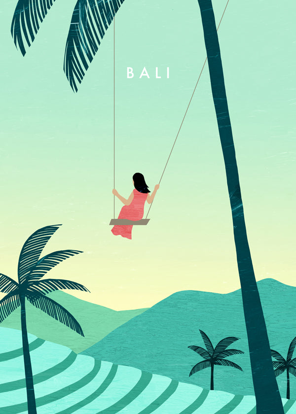 Obraz do kuchyně Bali: ilustrace tropické houpačky