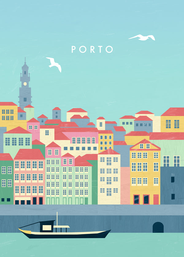 Cestovní plakát Porto ilustrovaný