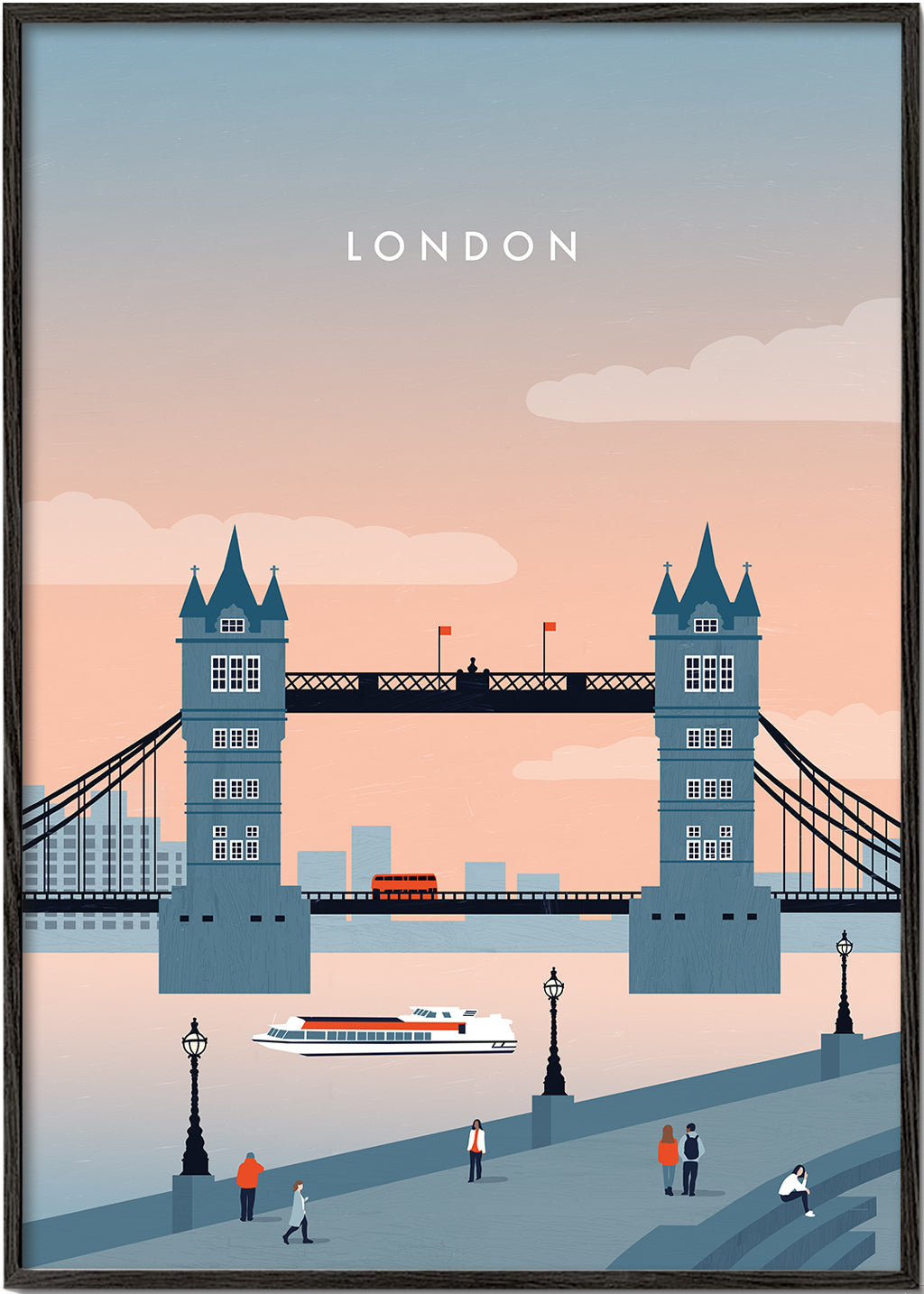 Obraz města London most ilustrace