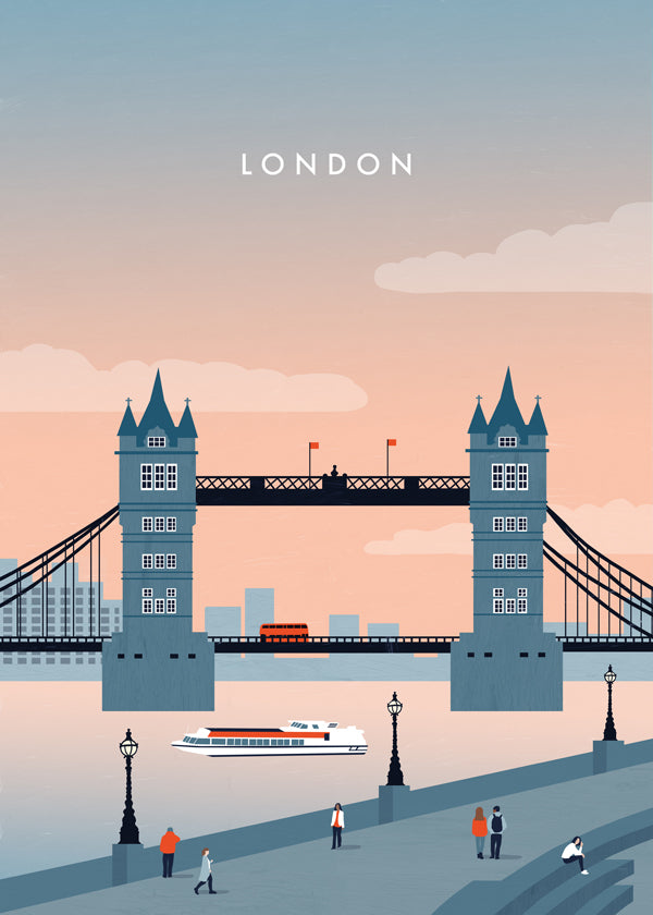 Obraz města London most ilustrace