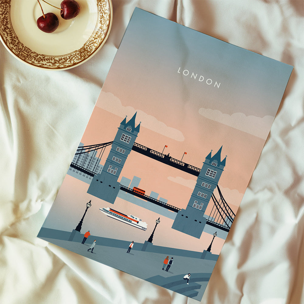 Obraz města London most ilustrace
