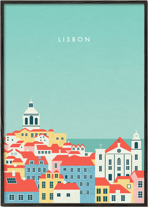 Obraz města Lisabon ilustrovaná panorama