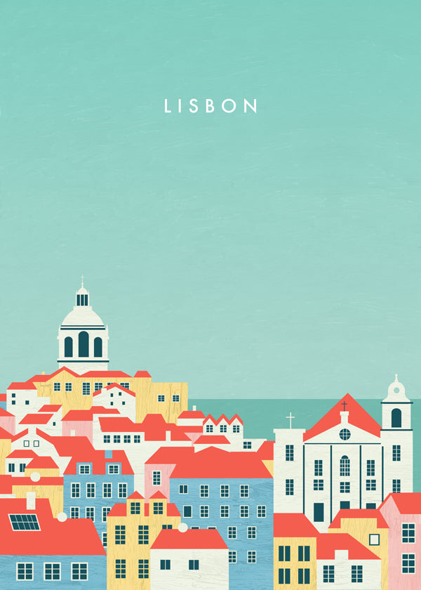Obraz města Lisabon ilustrovaná panorama
