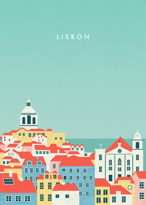 Obraz města Lisabon ilustrovaná panorama